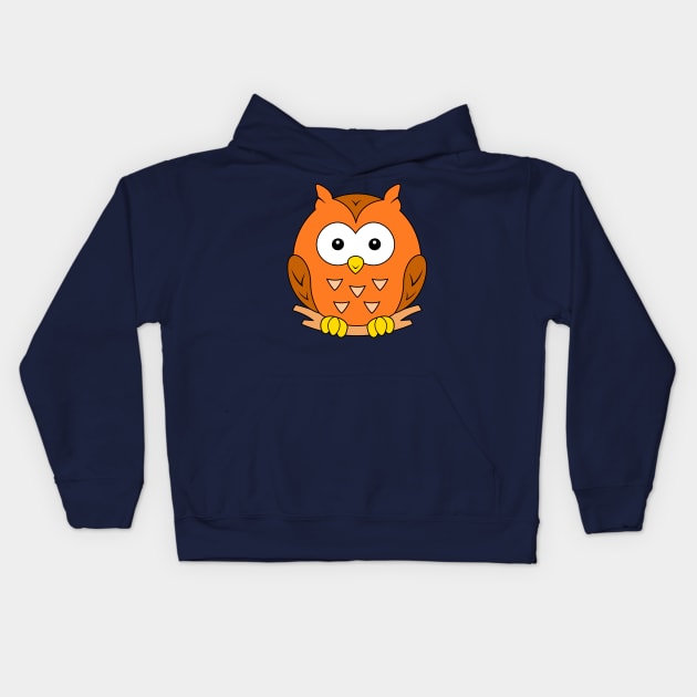 Big Eyed Baby Owl Kids Hoodie by samshirts